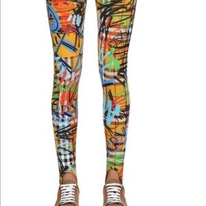 Burberry Graffiti Print Check Leggings